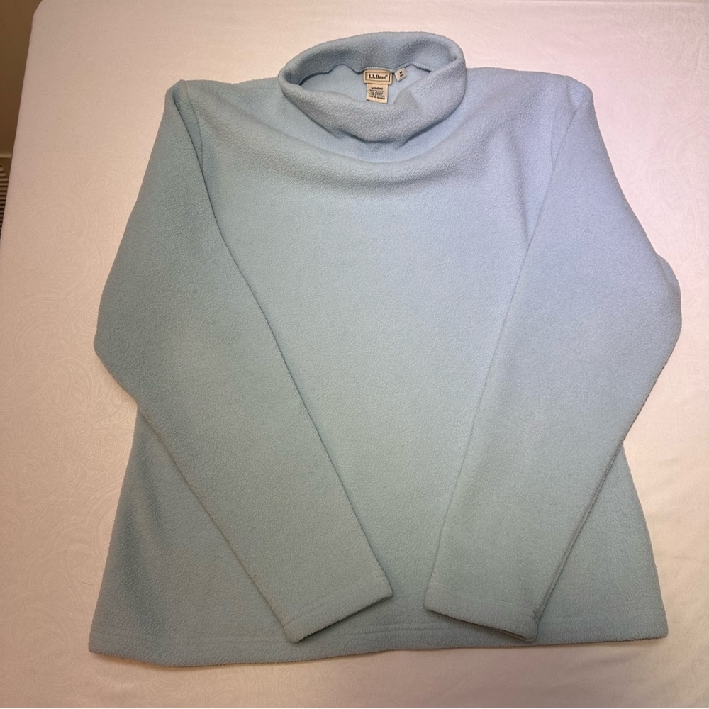 L.L. Bean Soft Sky Blue Turtleneck Sweater